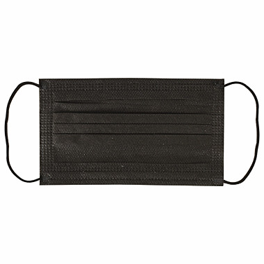 Маска черная респираторная гигиеническая трехслойная одноразовая