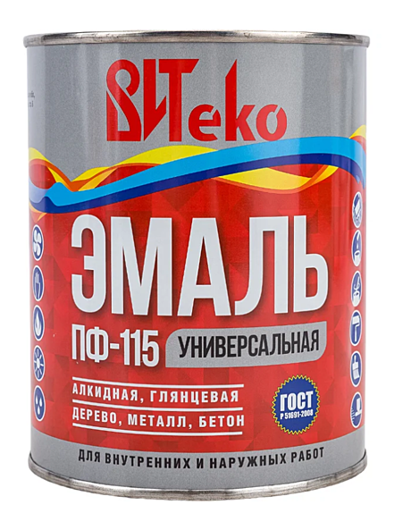 Эмаль ВИТЕКО ПФ-115 серая 1,8кг