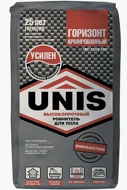 Ровнитель для пола UNIS Горизонт армированный 25кг(48шт)