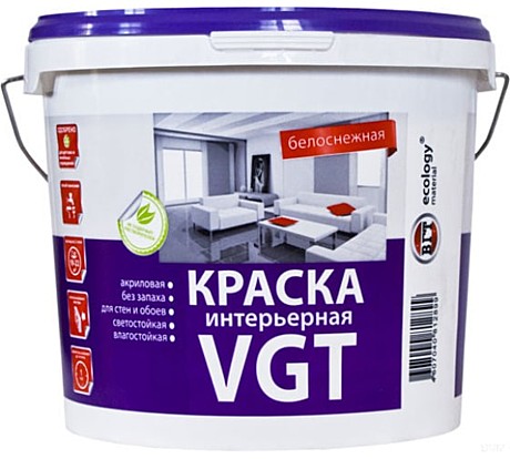 Краска ВДАК-2180 акрил. д/внут. интерьерная влагост. 7кг ВГТ