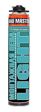 Пена монтажная BAU MASTER ПРО LIGHT всесезонная 600гр 