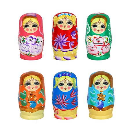 Матрешка 5шт., дерево, 11,5х5,5см, 5 дизайнов 262-152