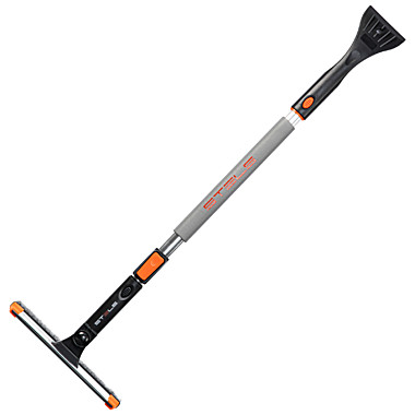 Щетка-сметка для снега со скребком и водосгоном телескопическая поворотная голова // STELS 55299