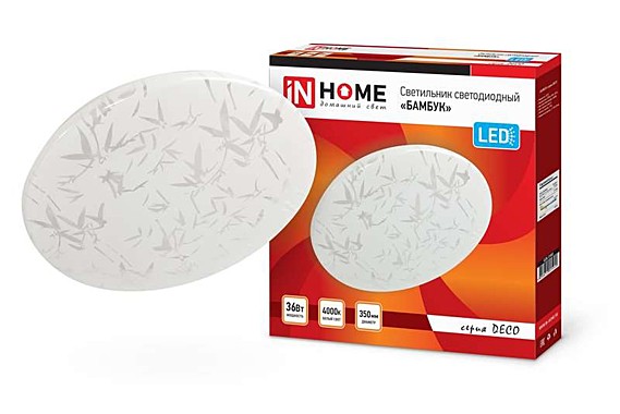 Светильник светодиодный IN HOME DECO 36Вт 230В 4000К 3240лм 350мм БАМБУК 557853