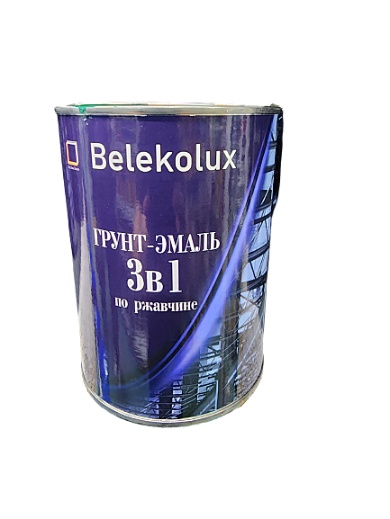 Грунт-эмаль по ржавчине BelEkoLux 3в1 серый 0,9кг 