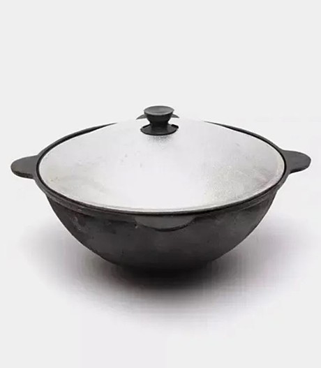 Казан чугун узбекский 4,0л алюм.крышка пл.дно 6402