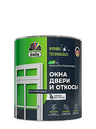 Эмаль акриловая полуглянцевая ДЮФА 0,75л окна, двери и откосы краска база 1 07552