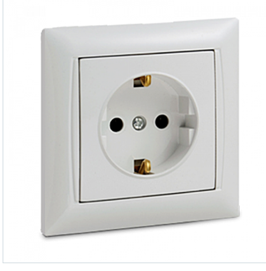 Розетка одинарная VALENZO белая с/з 6028 IN HOME УТ099915971