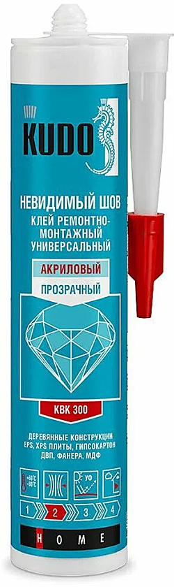 Клей монтаж. KUDO универс.акрил. 280мл. прозрачный 1304072