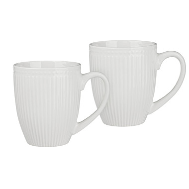 MILLIMI Набор кружек 2 шт, 380мл., белый рельеф, фарфор