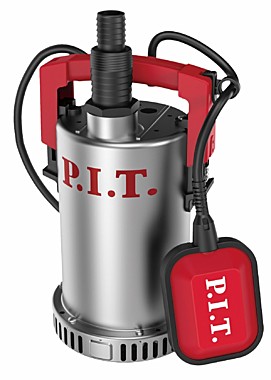 Насос P.I.T. PSW600-C дренажный (750Вт чист.вода, напор 9,5м произ-ть 158л/мин корпус нерж сталь)