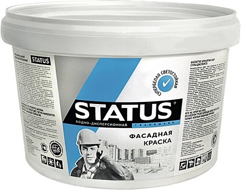 Краска ВД-АК STATUS ТУ фасадная 5кг РАДУГА Ростов