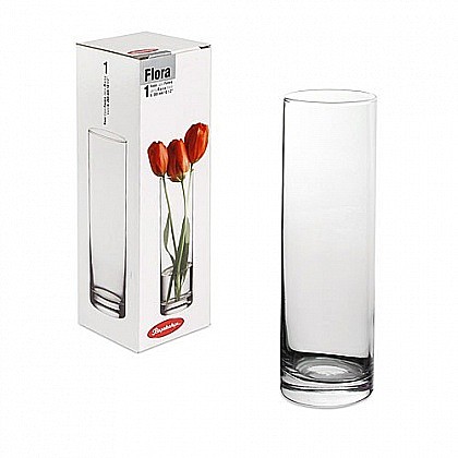 Ваза для цветов стеклянная цилиндр h-26,5см Flora, в п/у Pasabahce Бор 43767