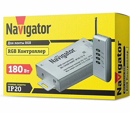 Контроллер Navigator ND-CRGB180RF-IP20-12V радио-пульт 
