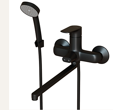 Смеситель для ванны и раковины MIXLINE ML14-02BL ЧЕРНЫЙ 35к 556606