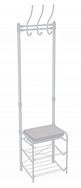 Вешалка в прихожую с полками и ящиком для хранения (ВПШ3/МС-К светло-серый/матовый серый) (1) Ижевск