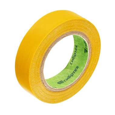 Изолента ПВХ СИБРТЕХ 15мм х 10м жёлтая 88790