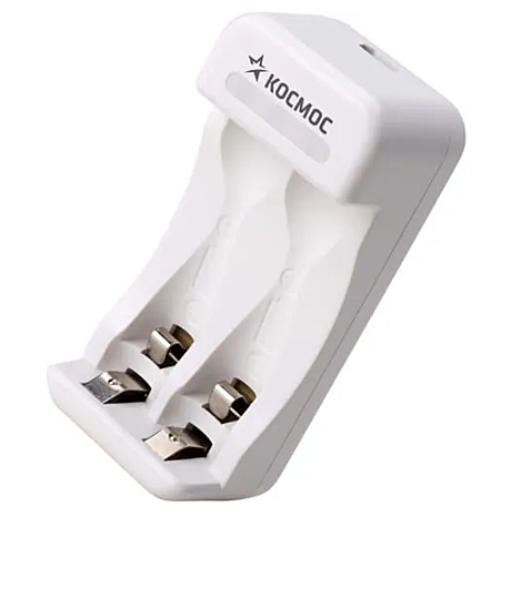 Зарядное устройство КОСМОС КОС801USB 1-2шт АА/ААА Ni-MH от 9 часов кабель USB 70см белое