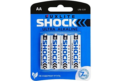 Батарейка Luxlite Shock АА 4 штуки в блистере BLUE 6973