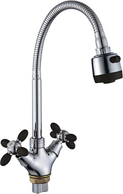 Смеситель для кухни А5383-1Т гибкий излив черный