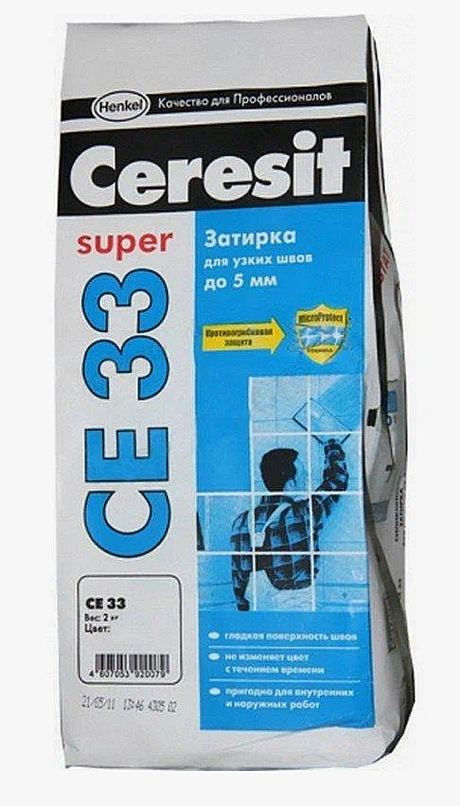 Затирка для швов Ceresit 2-5мм 2кг белая