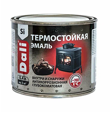Эмаль Dali ТЕРМОСТОЙКАЯ Черная t700 град 0,4л
