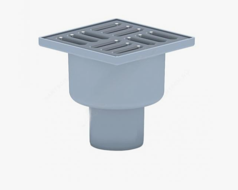 Трап 50 вертикальный (с нерж. решеткой 100х100) 9-2600-050-46-01-04 ТА5202