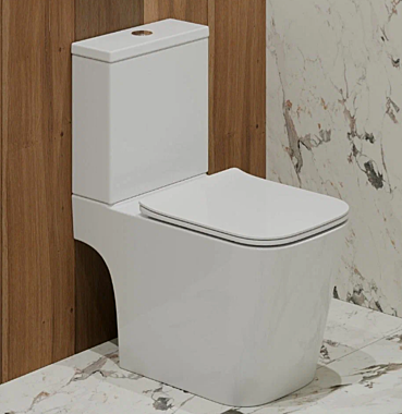 Унитаз-компакт А9000 безободковый, сиденье тонкое ДП, крепления, арматура, гор.выпуск A9000