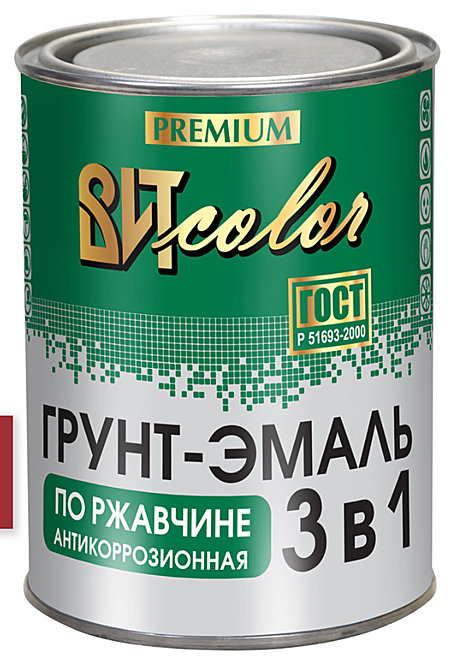 Грунт-эмаль по ржавчине 3в1 1,8кг вишня ВИТ color 