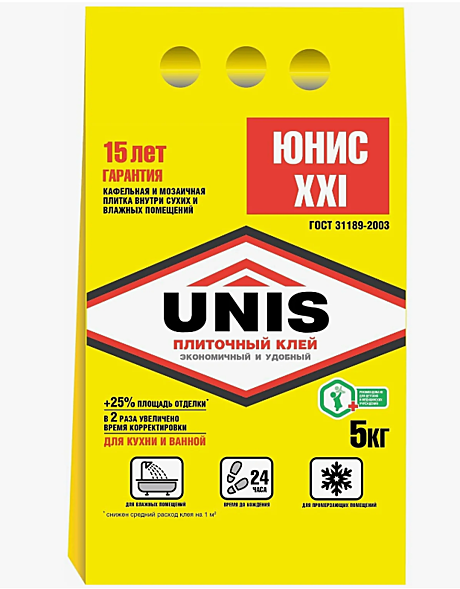 Клей для плитки UNIS XXI 5кг