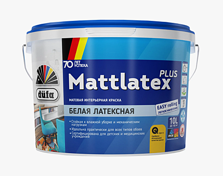 Краска для стен и потолков D100 2,5л Mattlatex ДЮФА для влажных помещений латексная