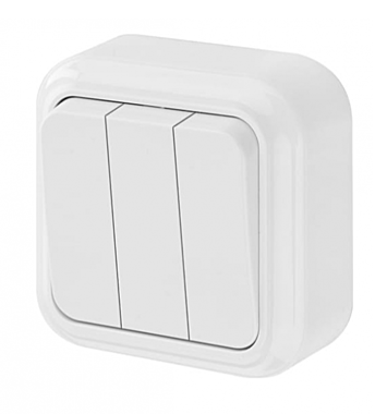 Выключатель BYLECTRICA Пралеска накладной 3-й белый