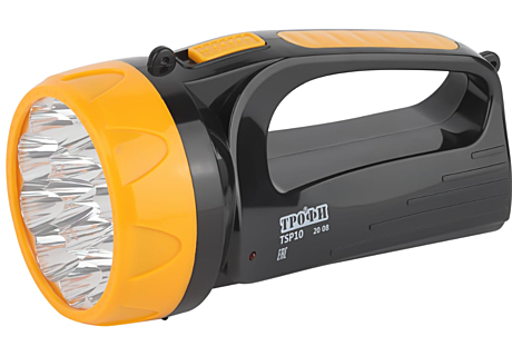 Фонарь ТРОФИ TSP10 прожектор акк. 4В 1,5Ач 15LED черный пластик 2реж вилка 220В
