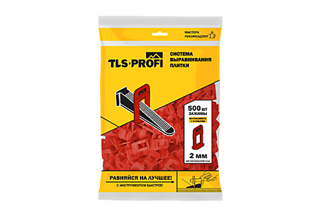 Система выравнивания плитки СВП TLS-Profi ЗАЖИМ 2,0мм 500шт TLS22021