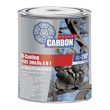 Грунт-эмаль по ржавчине 3в1 RAL1018 желтый 1,9кг CARBON 