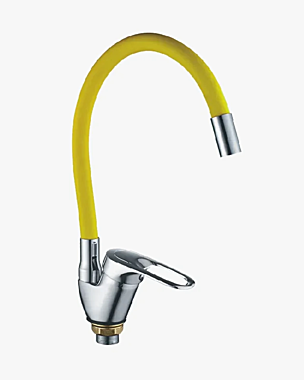 Смеситель для кухни RAINSBERG R3193F-9 c гибким желтым изливом