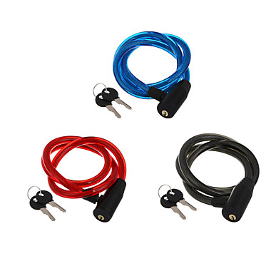 Замок велосипедный BY SPORT противоугонный тросовый 1000х12мм, металл, ПВХ, пластик, 3 цвета 468-117