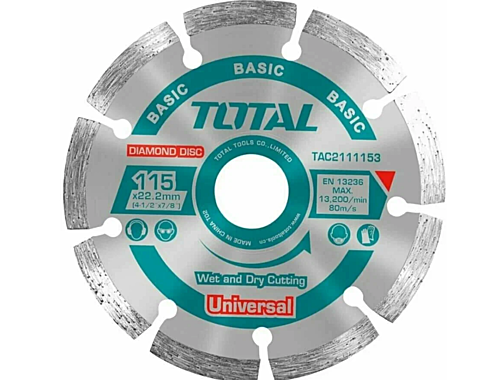 Круг алмазный 115х22,2мм сегментированный TOTAL TAC2111153