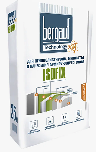 Штукатурно-клеевая смесь БЕРГАУФ Isofix 25кг (56)