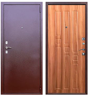 Дверь металлическая Гарда 8мм Рустикальный дуб 860мм левая