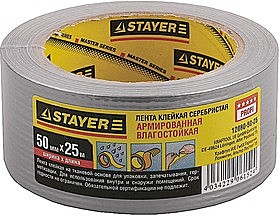 Лента клейкая армированная 48мм х 25м STAYER серебро PROFESSIONAL 05958