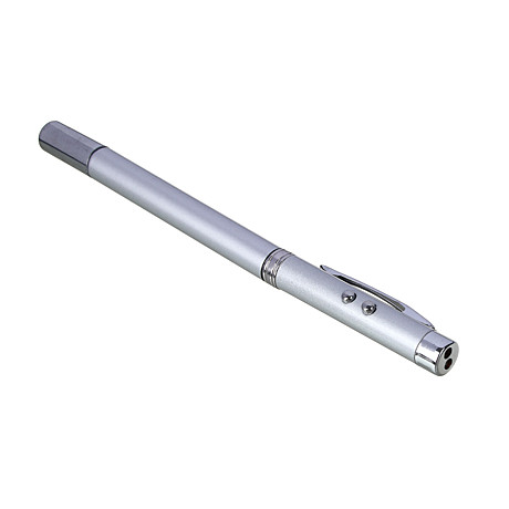Ручка - выдвижная указка ЧИНГИСХАН магнит, 1 LED + лазер, 3xLR41, пластик, металл, 18х3,5см 328-037