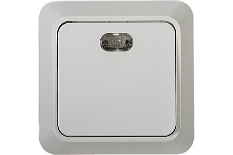 Выключатель IN HOME 1-ый с подсветкой ОП 7121-W BOLLETO белая 4680005959754