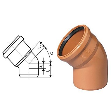 Отвод 110/15 (с/к) ПРОАКВА наруж. PPH3011015 рыжий 