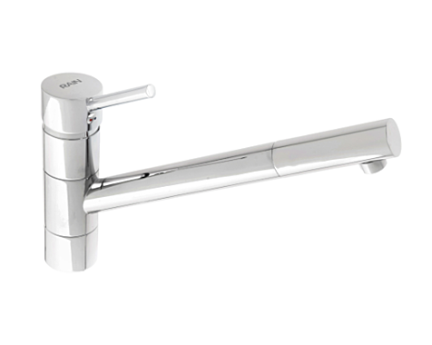 Смеситель для кухни RAIN Янтарь, однорычажный низкий излив, карт. 40мм, гайка, латунь, хром