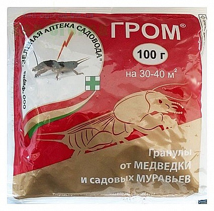 Средство от муравьев/медведки ГРОМ 100г гранулы ЗАС