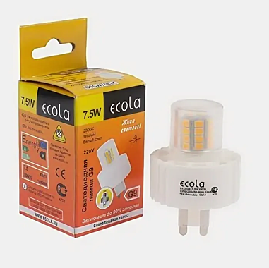 Лампа светодиодная Ecola 7,5w 220v G9 2800k 300о Corn Mini керамика 61х40