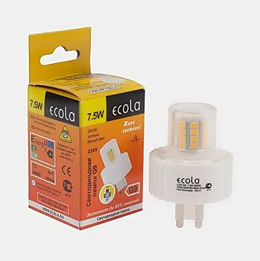 Лампа светодиодная Ecola 7,5w 220v G9 2800k 300о LED Premium Corn Mini керамика 61х40