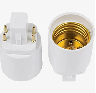 Переходник Ecola с G24q на Е27 белый