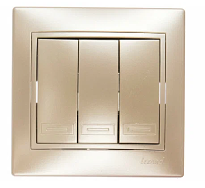 Выключатель Lezard МИРА СП 3-кл жемчужно-бел.перламутр 701-3030-109